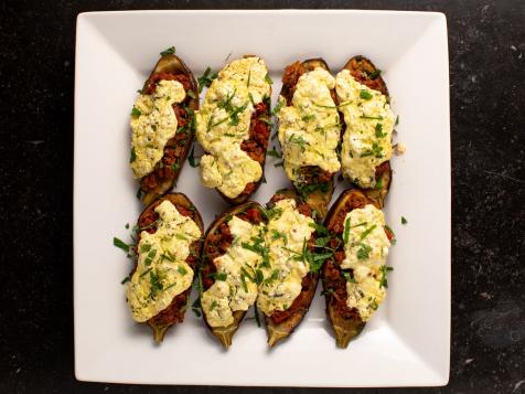 Spiced Lamb-Stuffed Eggplants