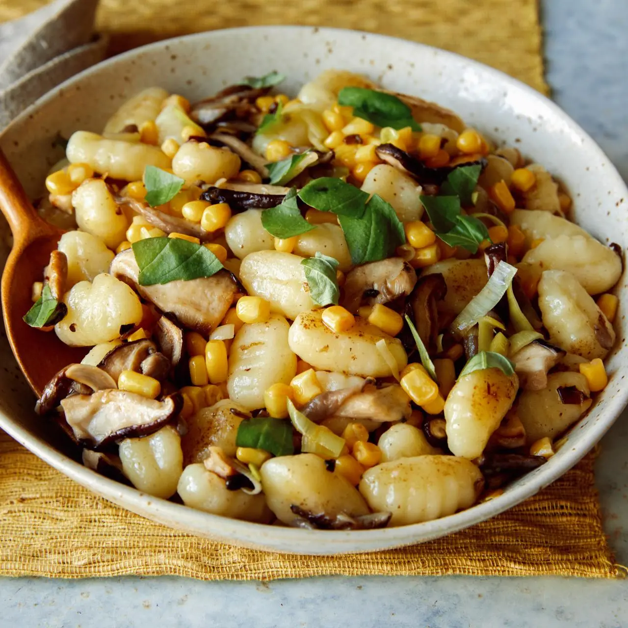 Summer Gnocchi with Sweet Corn and Mixed Mushrooms