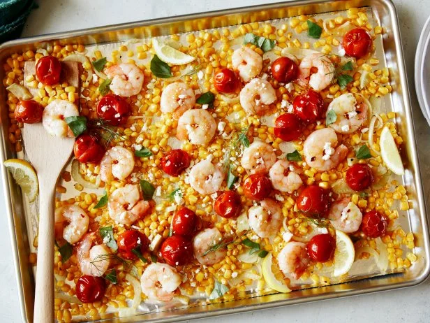 Garlic Butter Shrimp Sheet Pan Dinner