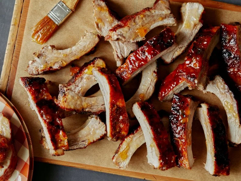 Peach and Bourbon Glazed Baby Back Ribs