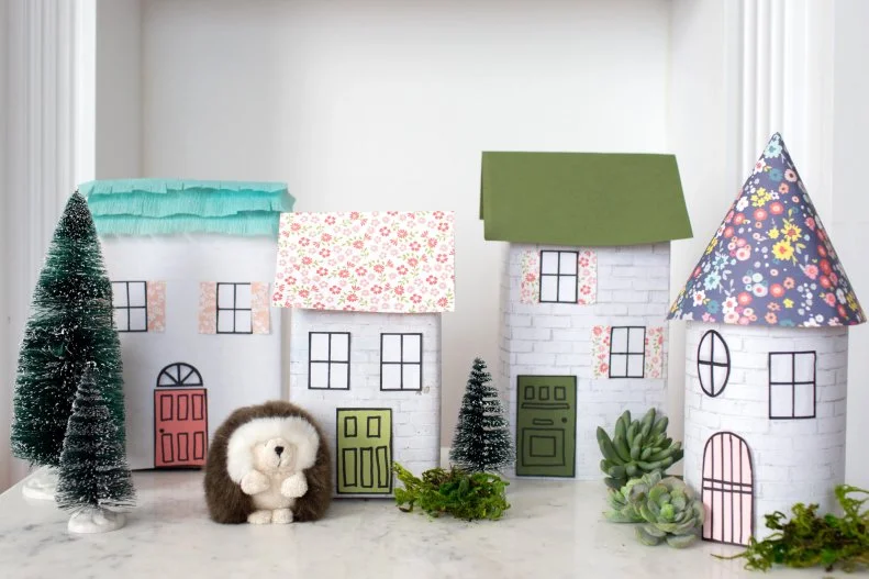 When it comes to fun at-home arts and crafts with kids, some of the best materials are already in your pantry. Round up some of your clean, dry empty cereal boxes and food cartons and work with your kids to make their own toys for a play village. Not only will they enjoy getting creative using things in new ways, this play village reduces your own waste by reusing something that would’ve otherwise gone into the recycling bin. When it comes to fun kid-centric crafts, it takes a play village! 