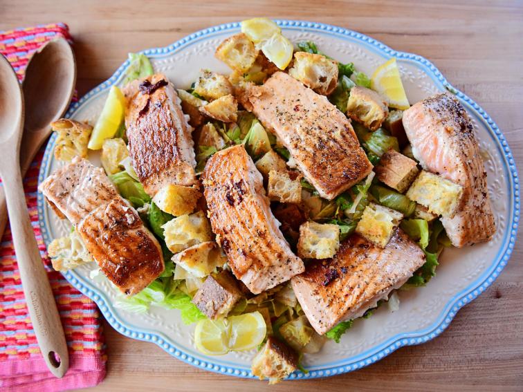 Chipotle Caesar Salad with Grilled Salmon Recipe Ree Drummond Food Network