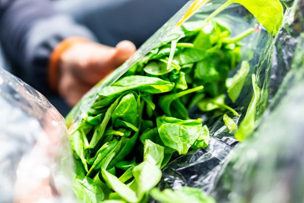 “One thing I always like to add to my smoothies is baby spinach as it’s an easy way to get in greens (hello vitamins and minerals),” says Dixya Bhattarai, MS, RD/LD culinary dietitian at <a target="_blank" href="https://www.foodpleasureandhealth.com/">Food, Pleasure, and Health</a>. “Spinach is really mild in flavor and texture compared to other greens so it tends to work well with most smoothies.” Bhattarai’s favorite is in a tropical green smoothie with frozen mango, pineapple, baby spinach, milk or yogurt, and flax meal.