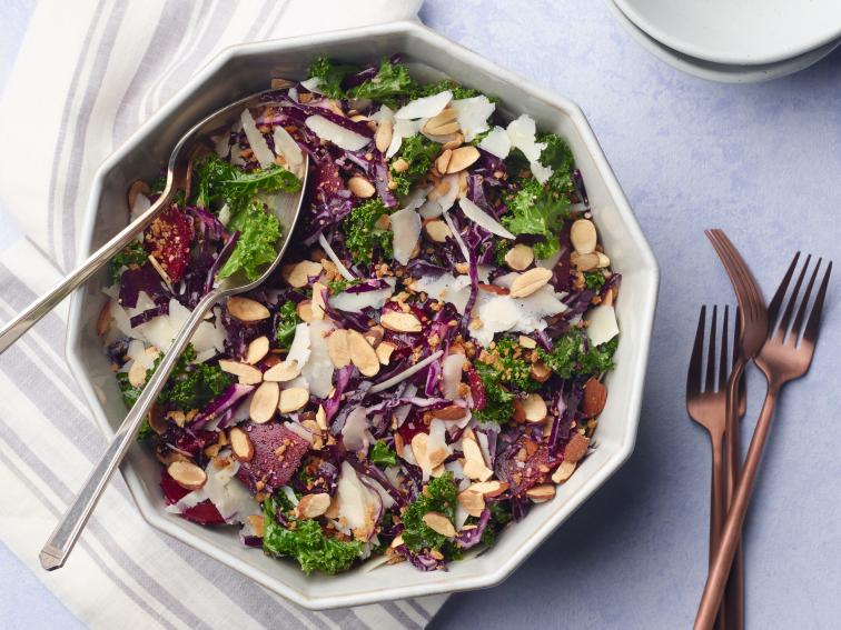 Crunchy Cabbage and Kale Salad with GarlicParmesan Vinaigrette Recipe