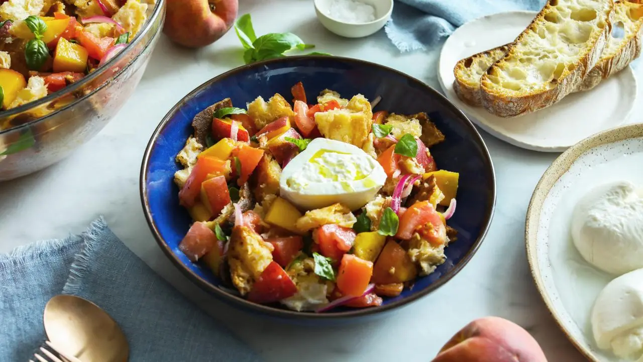 Summer Panzanella Burrata Bowl