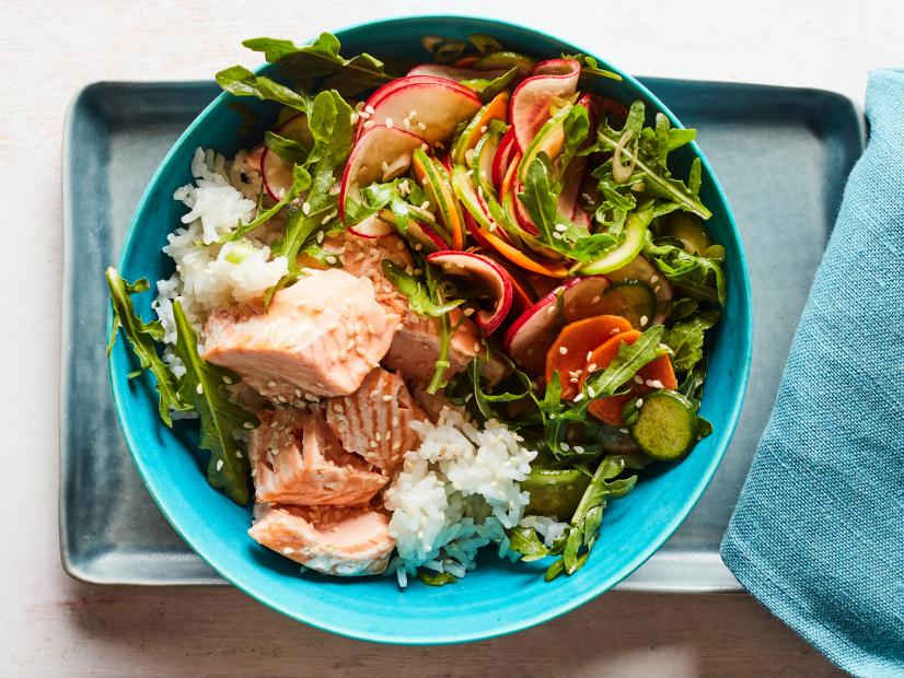 Food Network Kitchen’s 20-Minute Instant Pot Salmon and Rice Bowl.