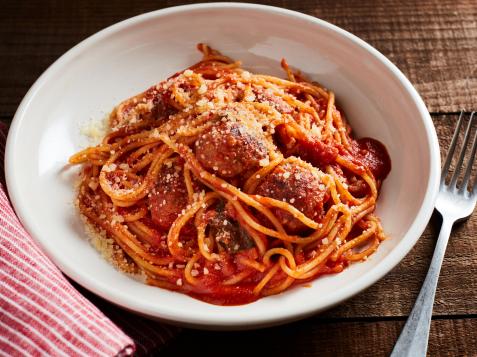 20-Minute Instant Pot Spaghetti with Sausage Meatballs