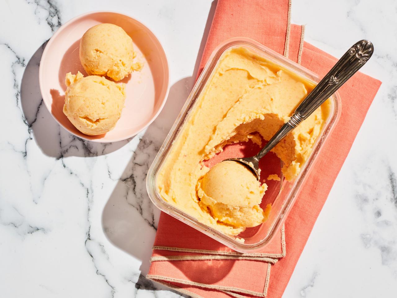 Peaches and Cream Ice Cream - Barefeet in the Kitchen
