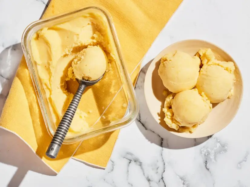 Food Network Kitchen’s No-Churn Pineapple-Banana Sorbet.