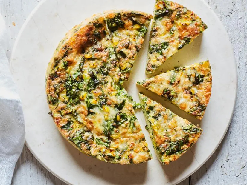 Food Network Kitchen’s Spinach, Pepper, Havarti Air Fryer Frittata.