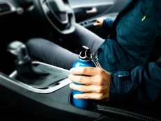 insulated drink container in the car