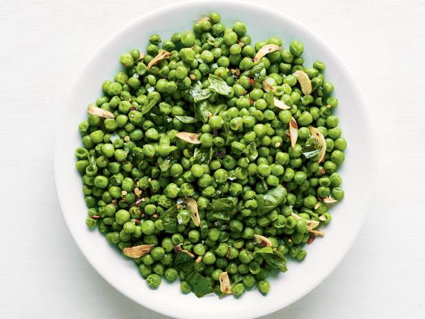 Peas with Garlic Oil Recipe | Food Network Kitchen | Food Network