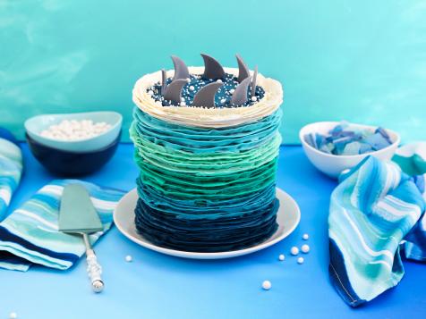 Ombre Wave Shark Cake