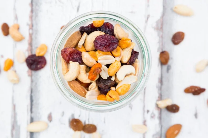 This snack will provide hours of energy for paddle boarding and sand castle building. Individually wrapped packs of nuts, seeds and dried fruit make for an easy grab and go snack. If your favorite mix contains chocolate, be sure to store in the cooler. 