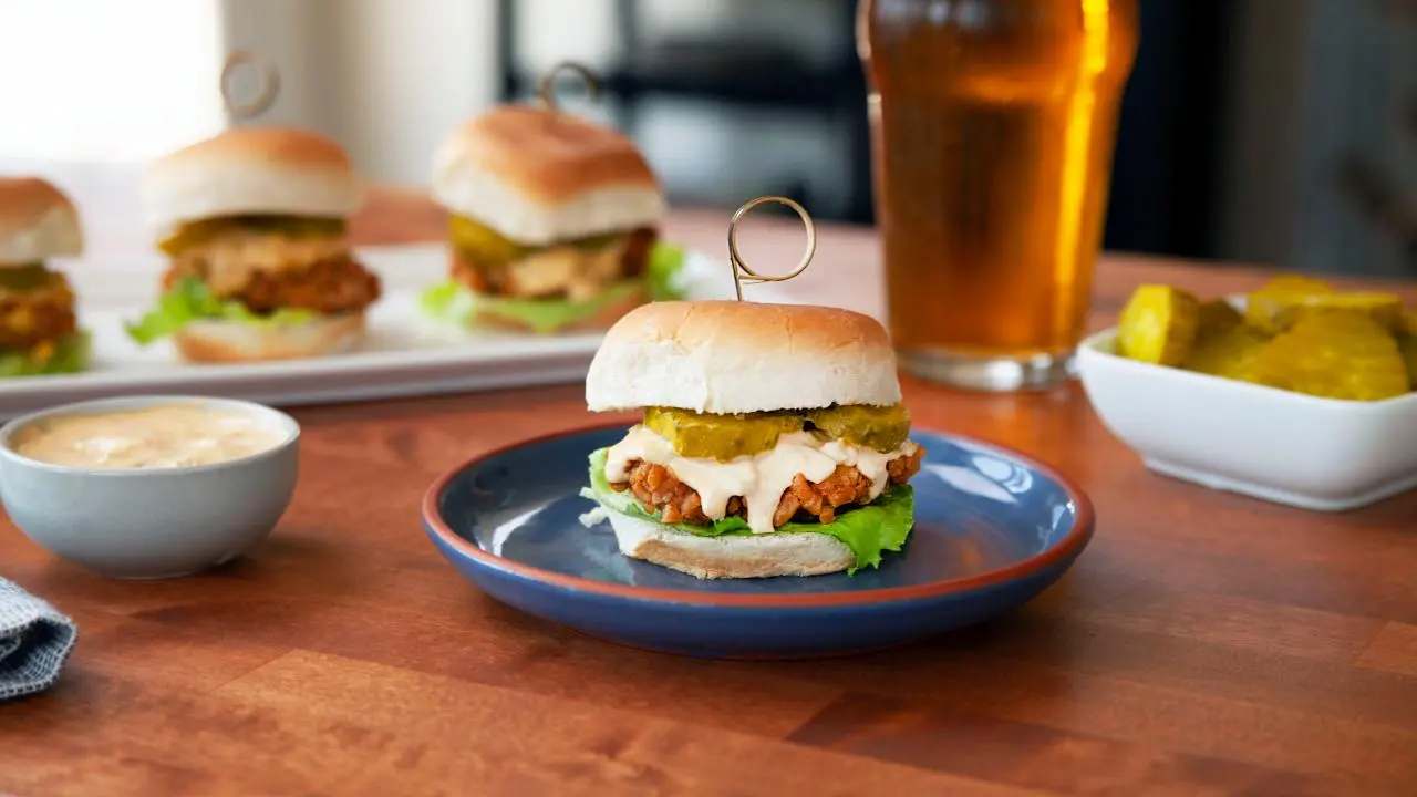 Pretzel-Mustard-Crusted Pork Tenderloin Sliders
