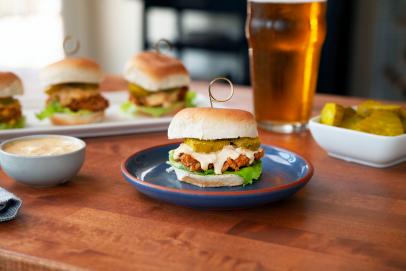 Pretzel-Mustard-Crusted Pork Sliders