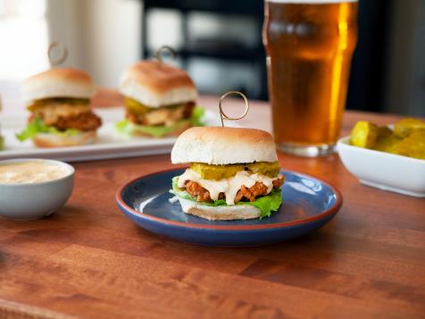 Pretzel-Mustard-Crusted Pork Sliders
