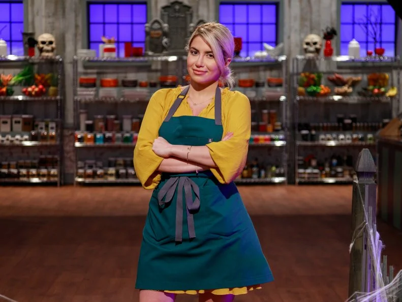 Contestant Nerwan Khalife, as seen on Halloween Baking Championship, Season 6.