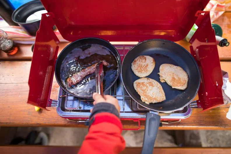In order to plan your menu, check with the camping area if campfires are prohibited. As such, you will need to bring any cooking equipment you need such as a camping stove. Having your menu planned in advance can ensure you have the proper equipment to cook the food you bring.