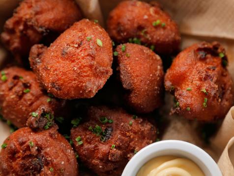 Sweet Onion and Catfish Hush Puppies with Comeback Sauce