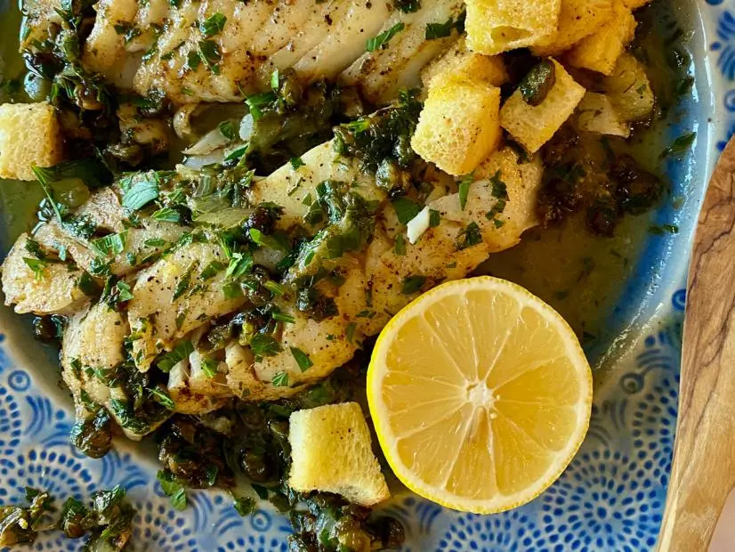 Cod With Brown Butter Lemon Sauce Recipe Geoffrey Zakarian Food Network