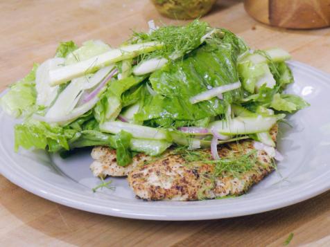 Chicken Paillard with Arugula, Asparagus and Fennel Salad with Shaved Parm