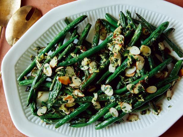 Air Fryer Green Beans Gremolata with Toasted Almonds