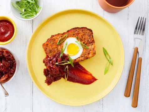 Bacon, Egg and Cheese Meatloaf with Gochujang Glaze