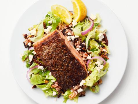 Salmon with Escarole and Wild Rice Salad