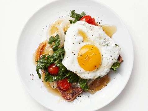 Savory French Toast with Swiss Chard and Eggs