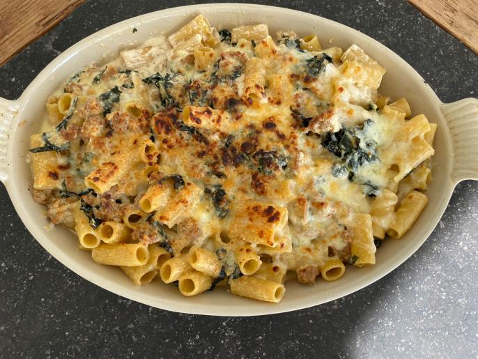 Fall Kale and Sausage Pasta Bake Recipe Katie Lee Biegel Food Network