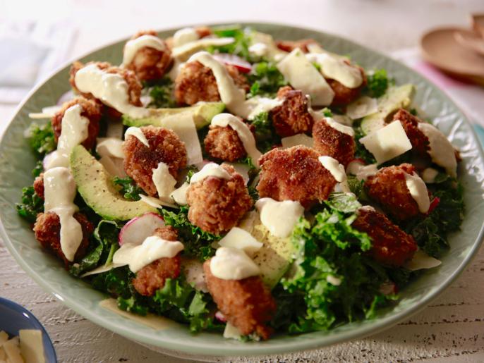 Pretzel Crusted Chicken Nuggets Salad Recipe Molly Yeh Food Network