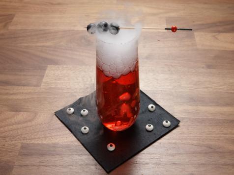 Red Witch's Brew with Ginger and Blueberry Eyeballs