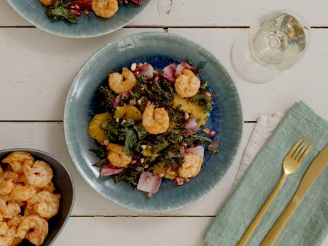Spicy Citrus Shrimp with Roasted Kale