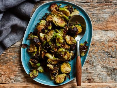 Food Network Kitchen’s Crispy Bacon Fat Brussels Sprouts.