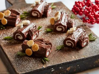 Food Network Kitchen’s Miniature Yule Log Yodels.