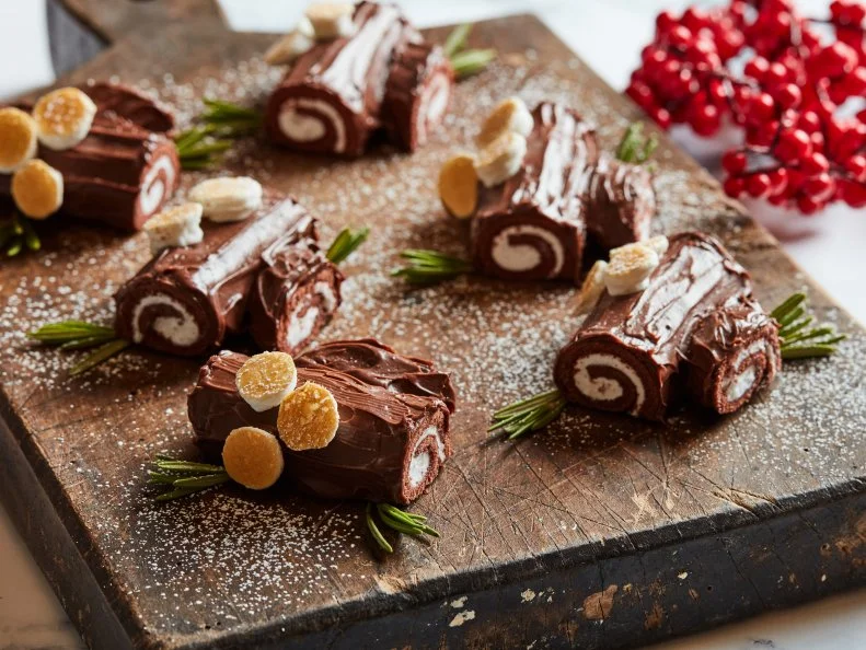 Food Network Kitchen’s Miniature Yule Log Yodels.