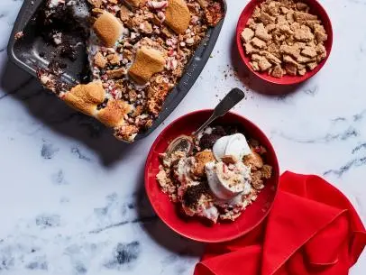 Food Network Kitchen’s Peppermint S’mores Dump Cake.