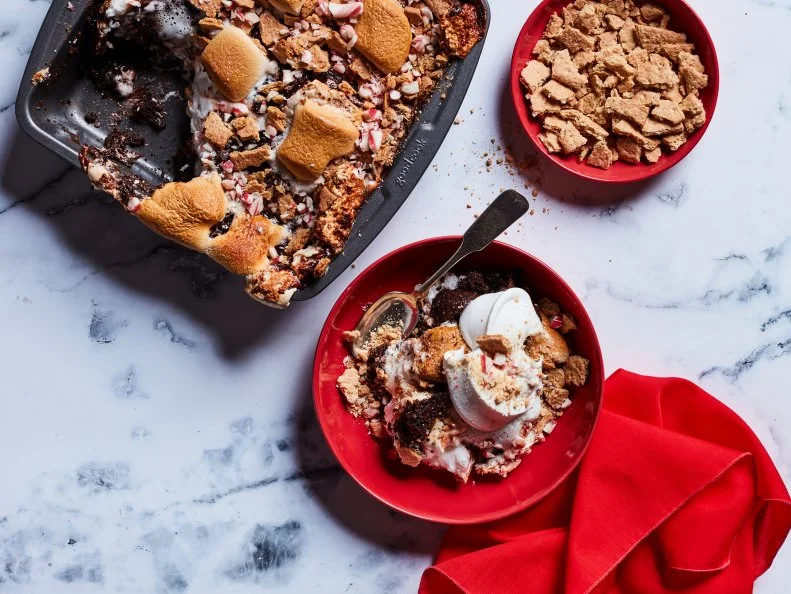 Food Network Kitchen’s Peppermint S’mores Dump Cake.