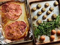 Food Network Kitchen’s Sheet Pan Holiday Ham Dinner.