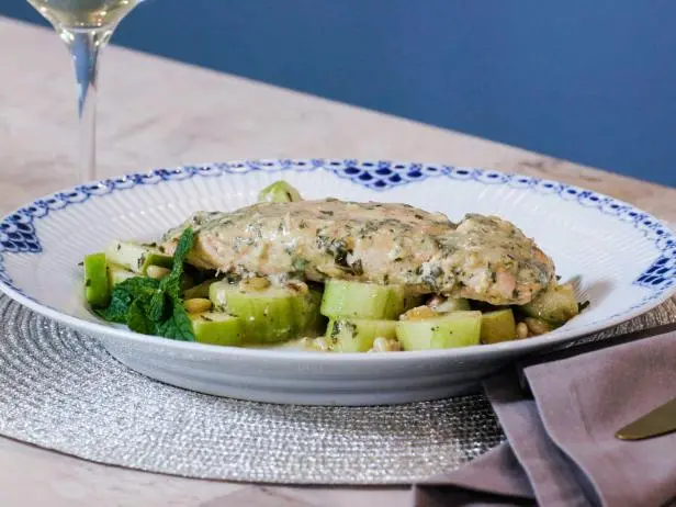 Dijon-Baked Salmon with Date and Apple Salad Recipe | Geoffrey