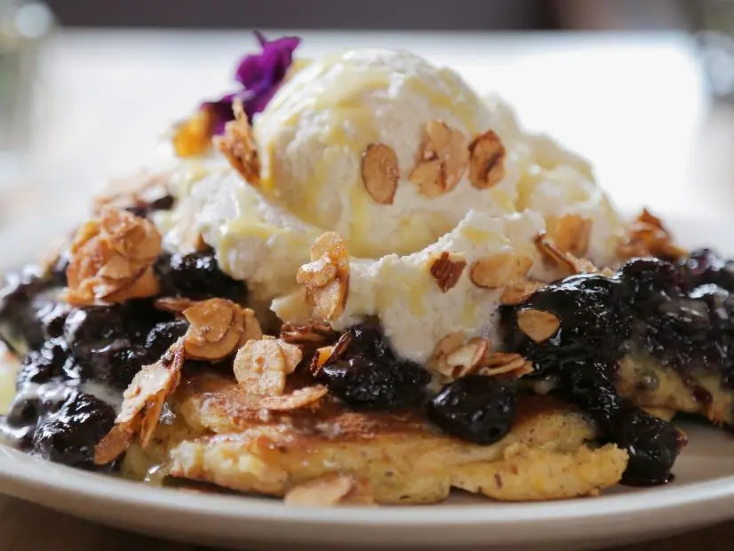 Sweet Corn Griddle Cakes as Served at Lucky's Café in Cleveland, Ohio as seen on Food Network's DDD Nation episode DVSP114H.