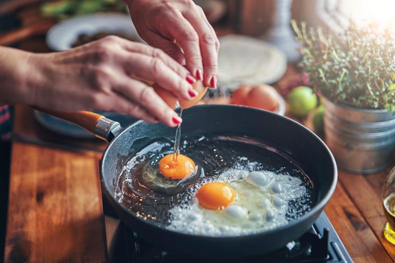 Eggs contain protein and fat which help keep you feeling satisfied. <a target="_blank" href="https://pubmed.ncbi.nlm.nih.gov/16373948/">One study</a> examined 30 overweight women after they after they ate eggs for breakfast instead of bagels. The study found that eggs at breakfast increased the feeling of fullness and those participants ate less for the next 36 hours. Although more research is needed in the role of eating an egg breakfast on weight loss, eggs can certainly be part of a healthy weight loss plan.