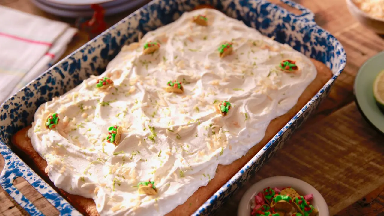 CoconutLime Tres Leches Cake Recipe Molly Yeh Food Network