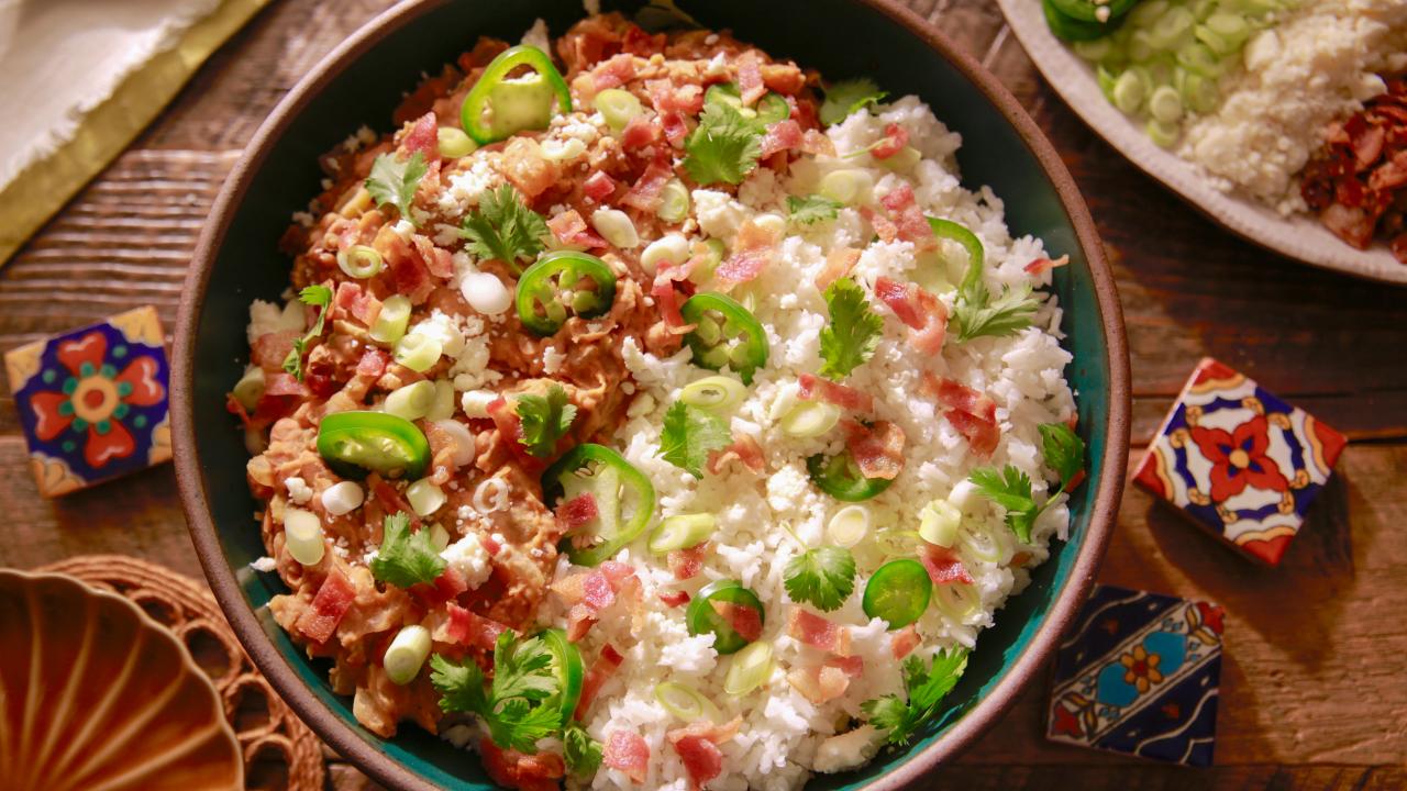 Refried Beans and Rice Bowl