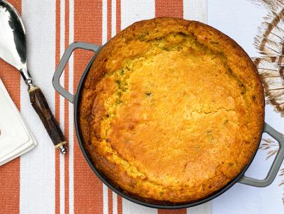 Almost Famous Corn Pudding, as seen on Symon's Dinners Cooking Out, Season 1.