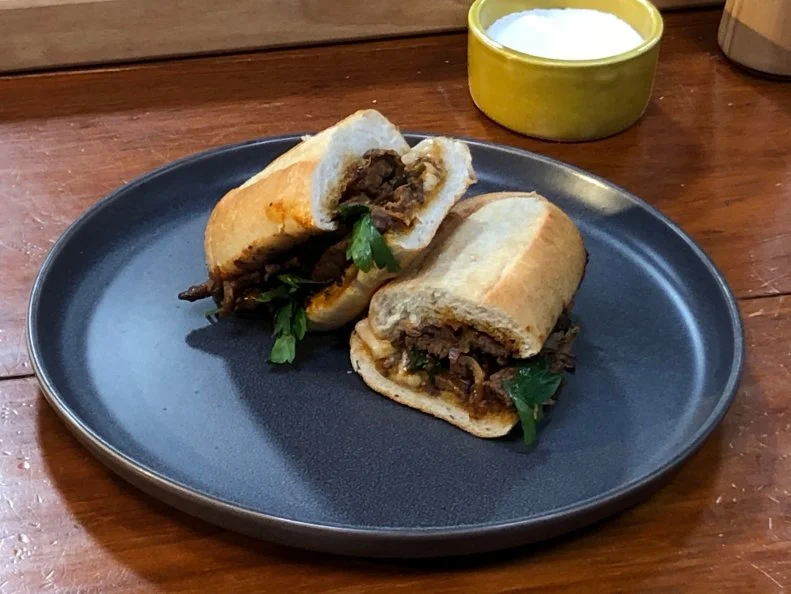 Chef Claire Robinson's Bloody Mary Steak Hoagie. , as seen on Food Network Kitchen
