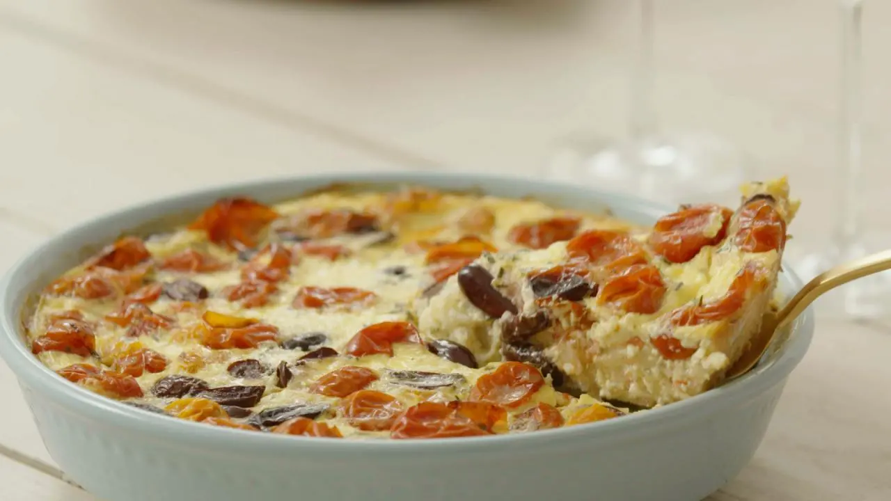 Tomato, Olive and Rosemary Crustless Quiche