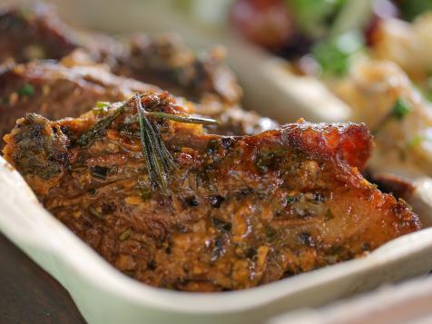 Rosemary Dijon Brisket with Au Gratin Potatoes