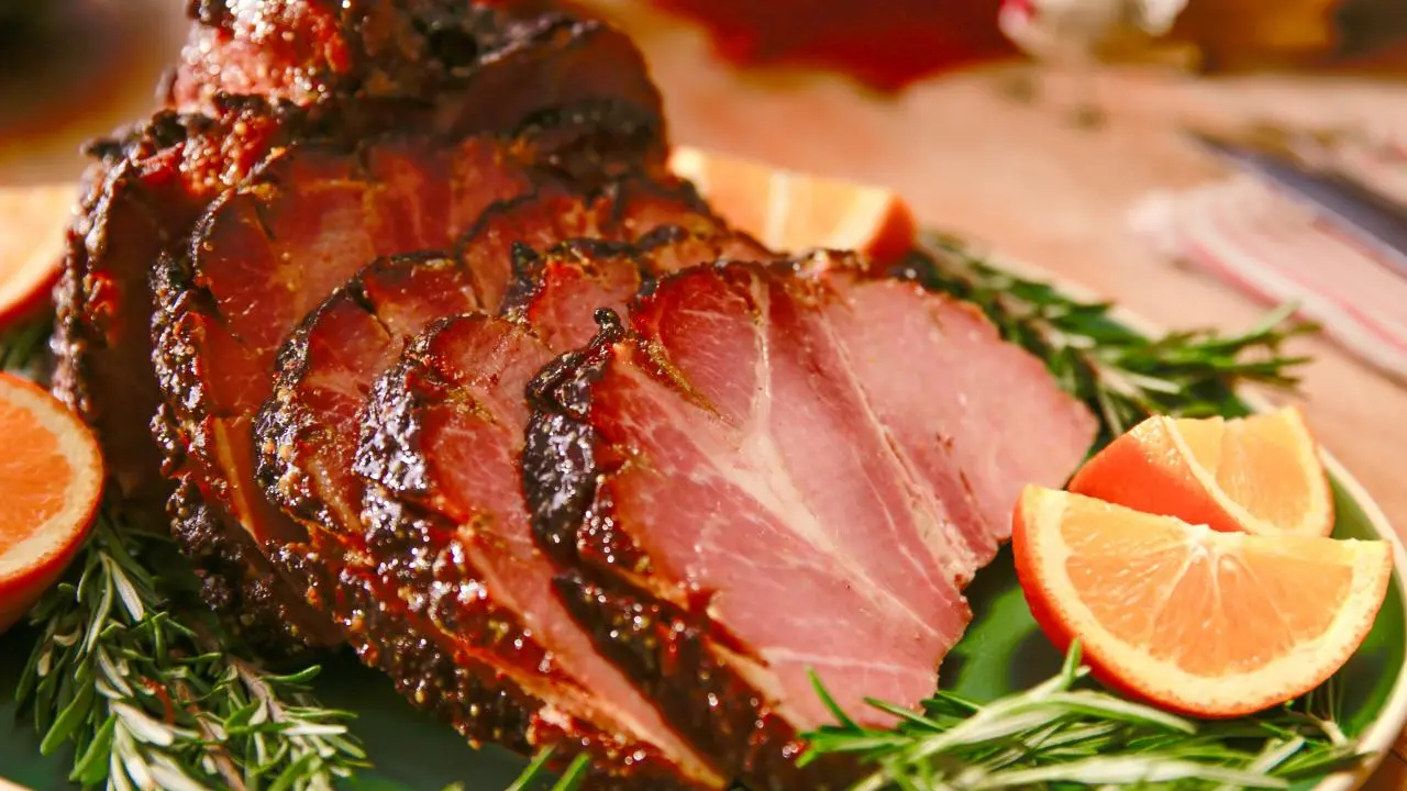Orange Marmalade Glazed Ham